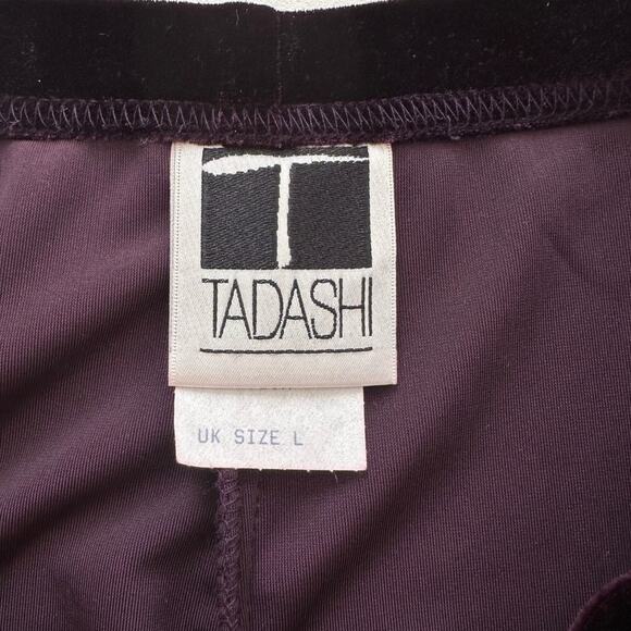 Tadashi Vintage Maxi Skirt Plum Velvet Side Slits Dressy Formal USA Medium NEW - Picture 2 of 12